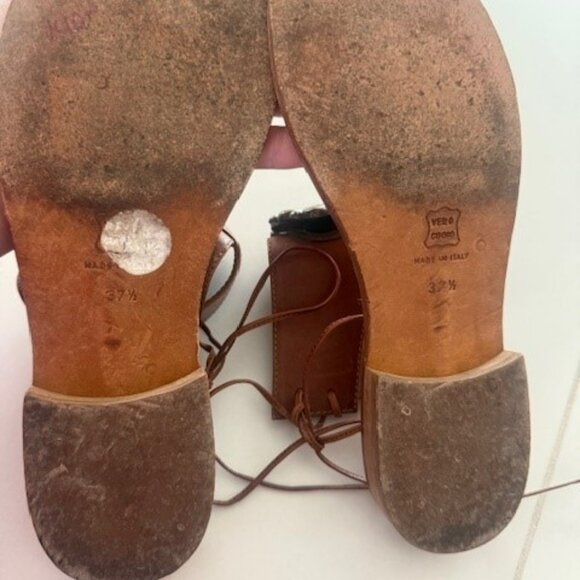 Miss Trish of Capri Leather Gladiator Sandals Size 37 1/2 - Picture 3 of 4